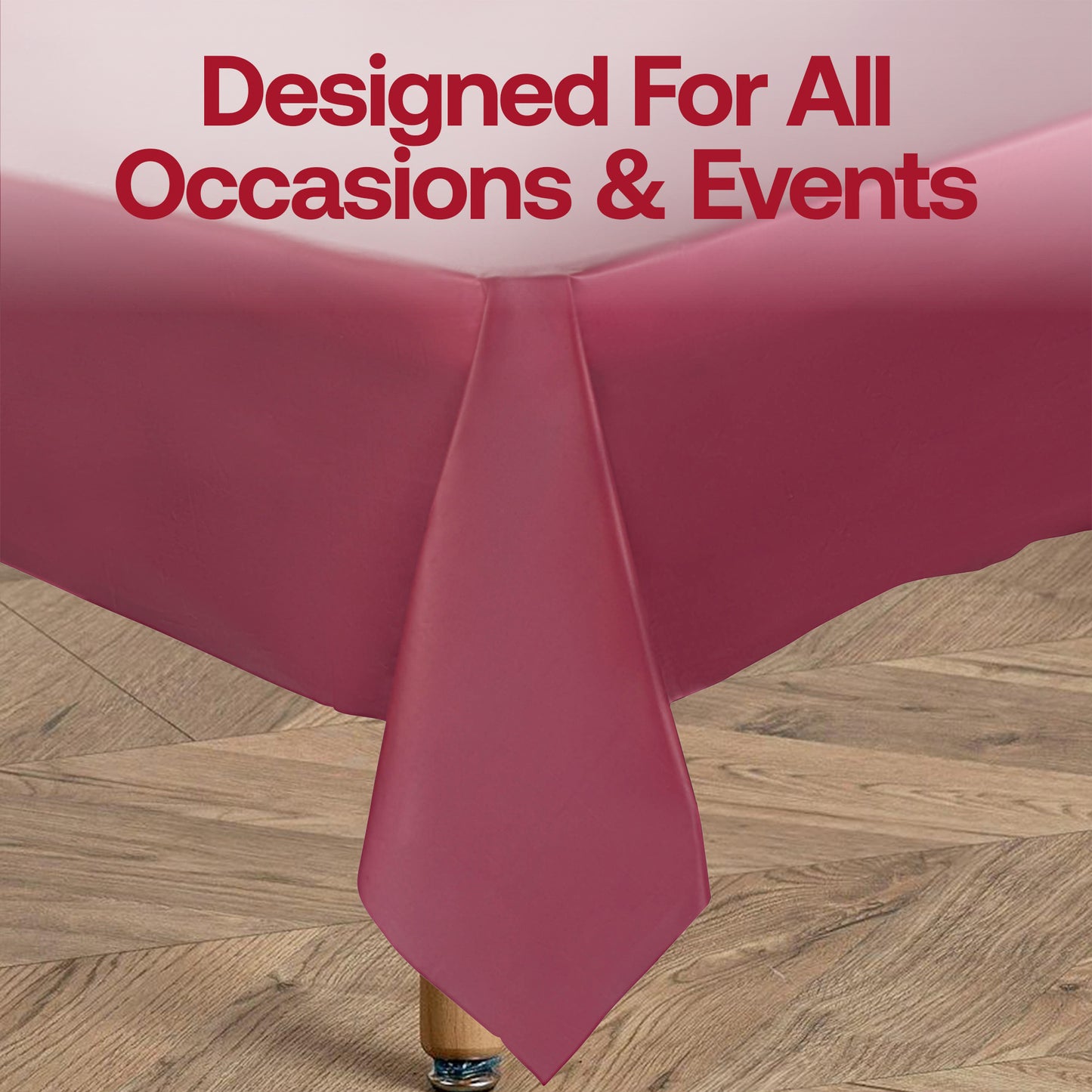 Burgundy Rectangular Plastic Tablecloths (54" x 108")