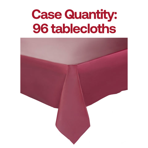 Burgundy Rectangular Plastic Tablecloths (54