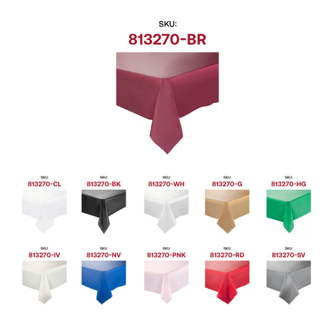 Burgundy Rectangular Plastic Tablecloths (54