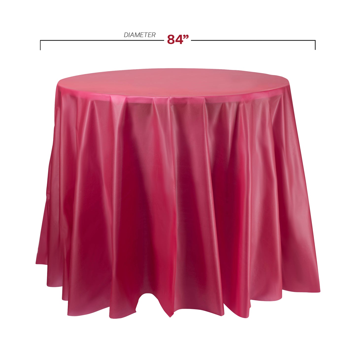 Burgundy Round Plastic Tablecloths (84")
