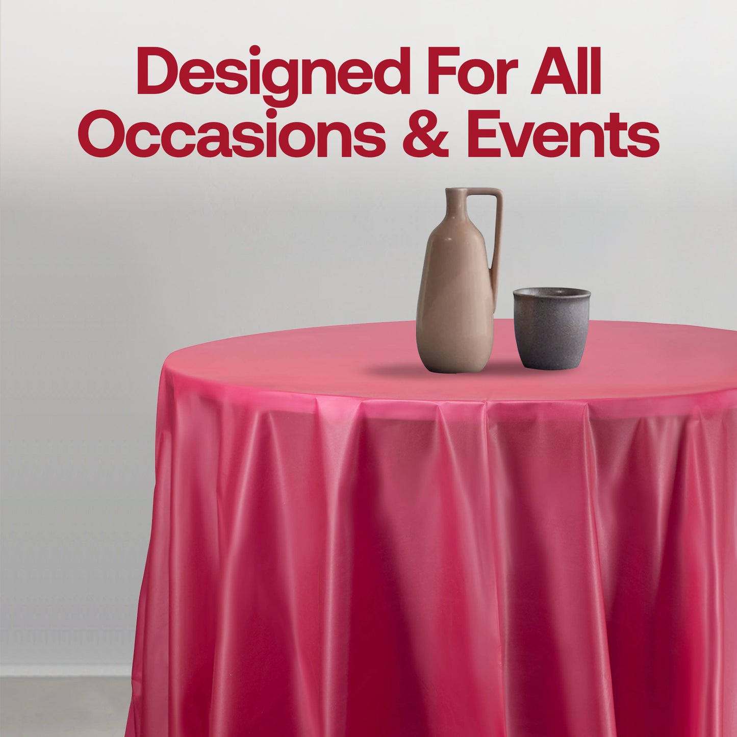 Burgundy Round Plastic Tablecloths (84")
