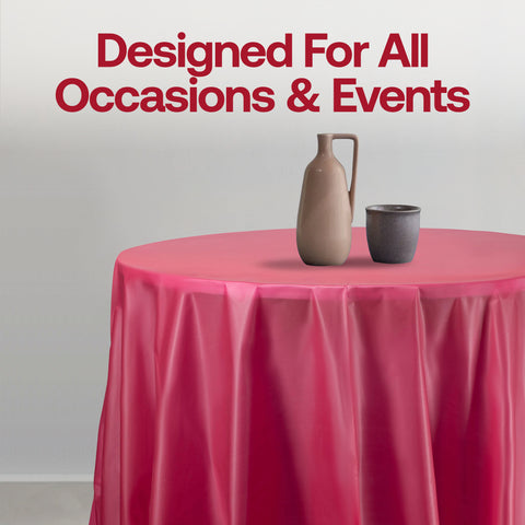 Burgundy Round Plastic Tablecloths (84