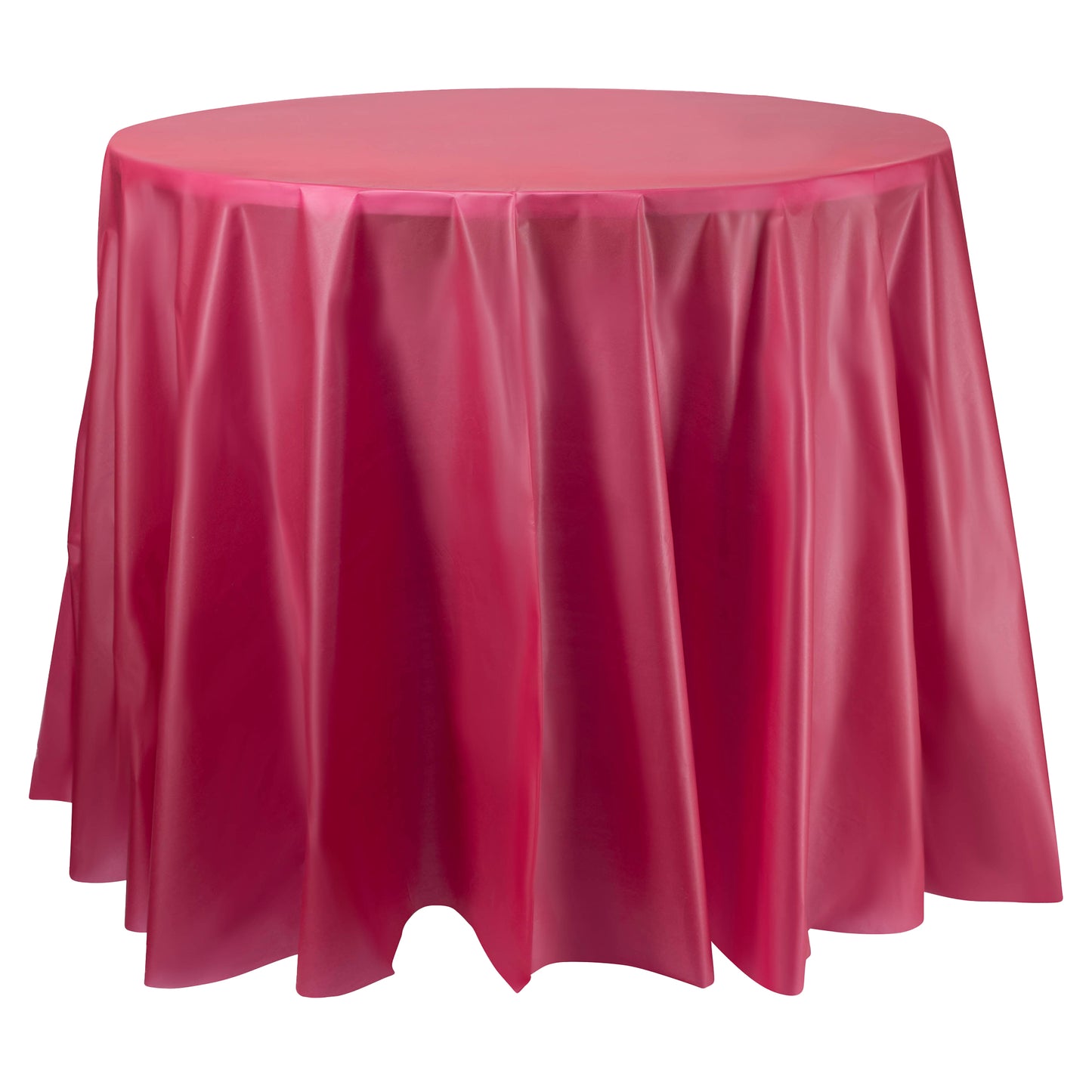Burgundy Round Plastic Tablecloths (84")