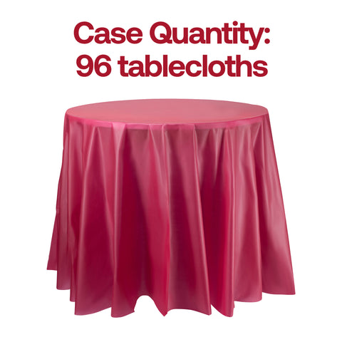 Burgundy Round Plastic Tablecloths (84