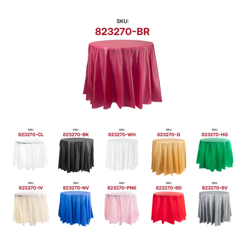Burgundy Round Plastic Tablecloths (84