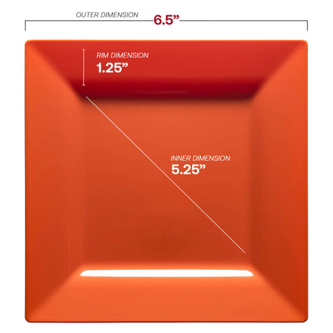 Burnt Orange Square Disposable Plastic Cake Plates (6.5