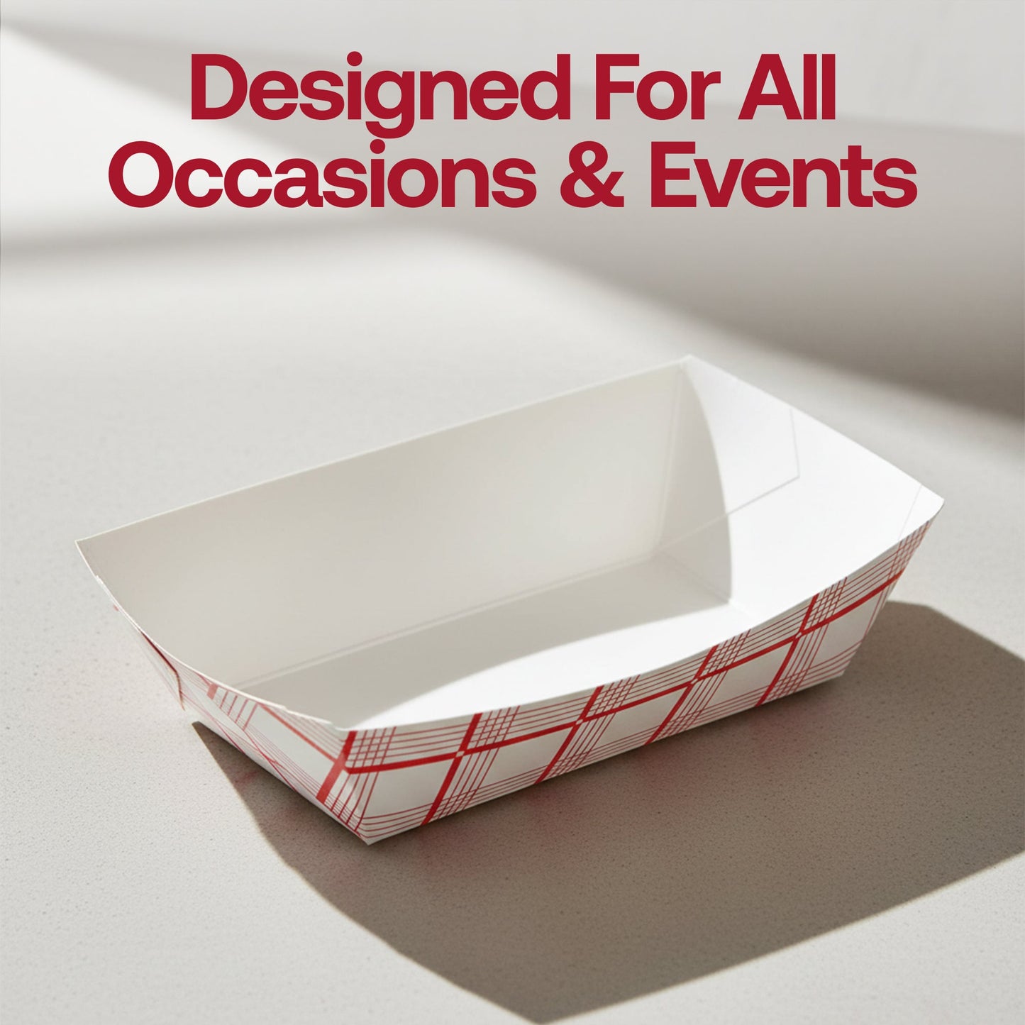 8 oz Red Plaid Paper Food Trays