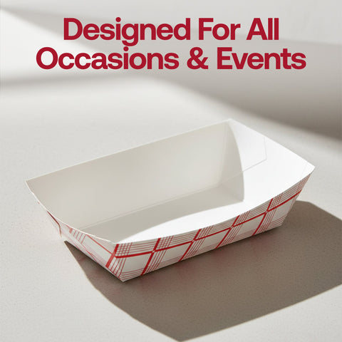 8 oz Red Plaid Paper Food Trays