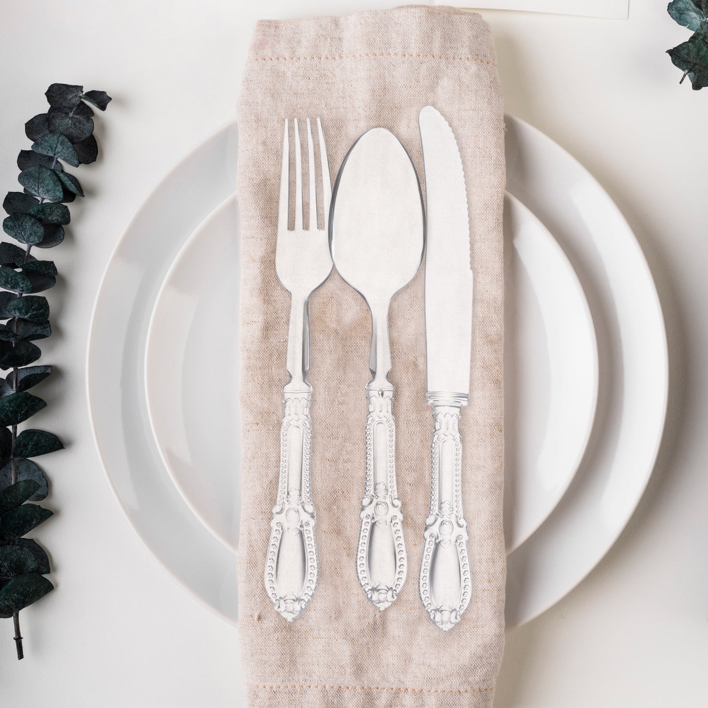 Clear Baroque Plastic Dinner Forks