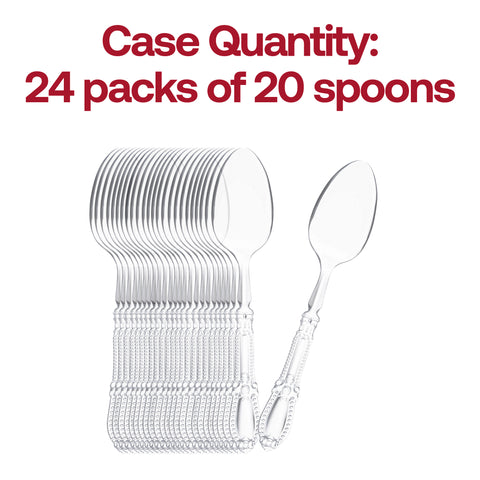Clear Baroque Disposable Plastic Dinner Spoons Quantity | The Kaya Collection