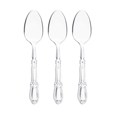 Clear Baroque Disposable Plastic Dinner Spoons Secondary | The Kaya Collection