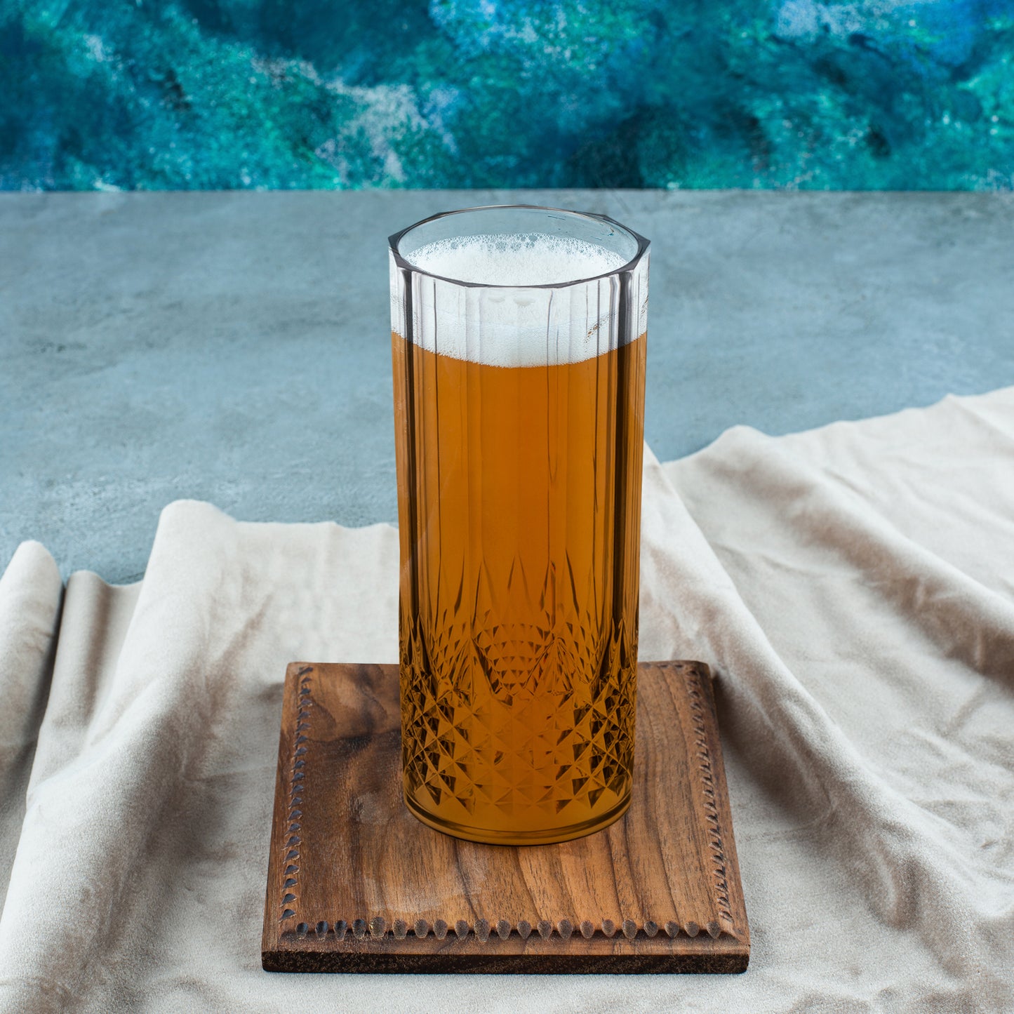 14 oz. Clear Crystal Cut High Ball Disposable Plastic Glasses