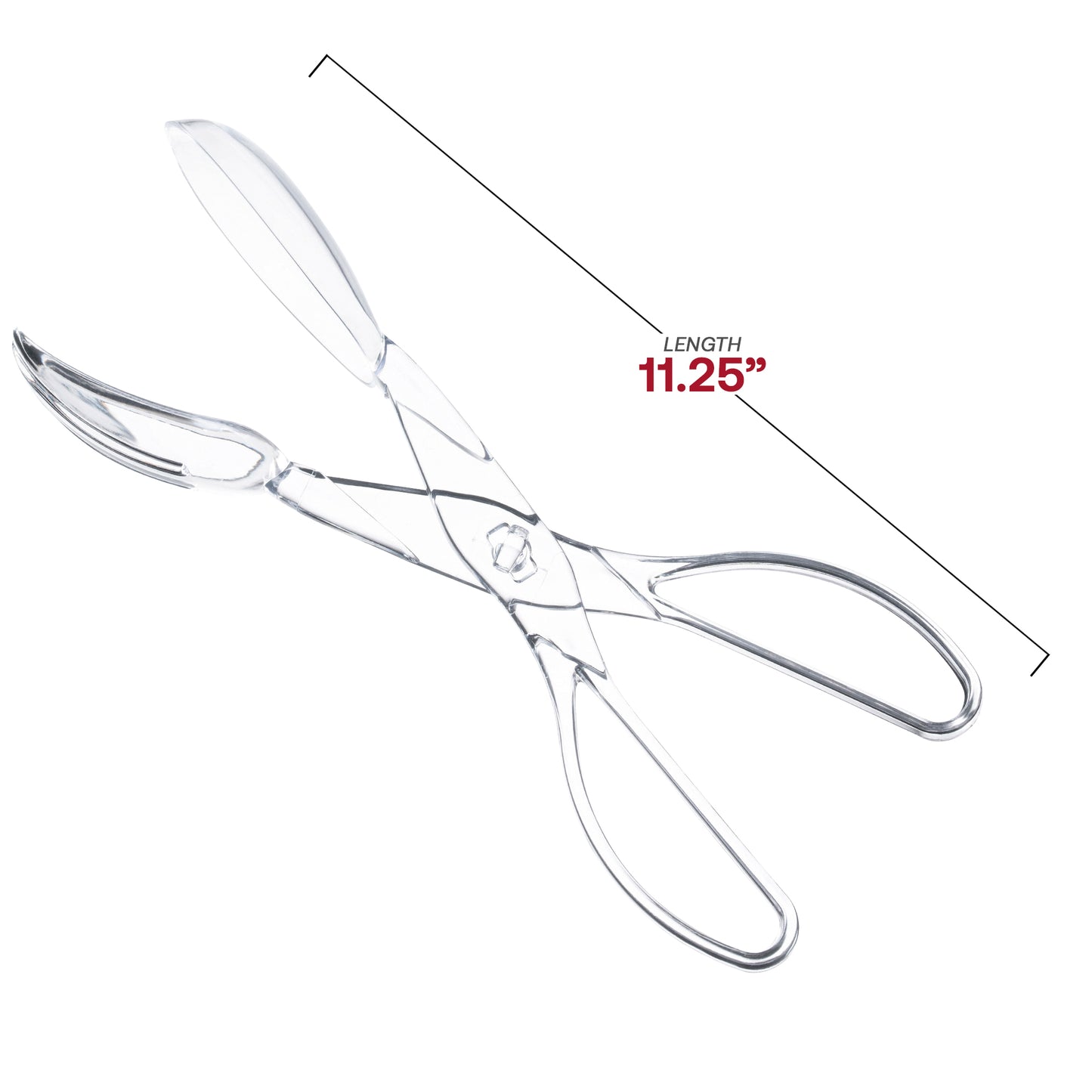 Clear Plastic Disposable Serving Salad Scissor Tongs