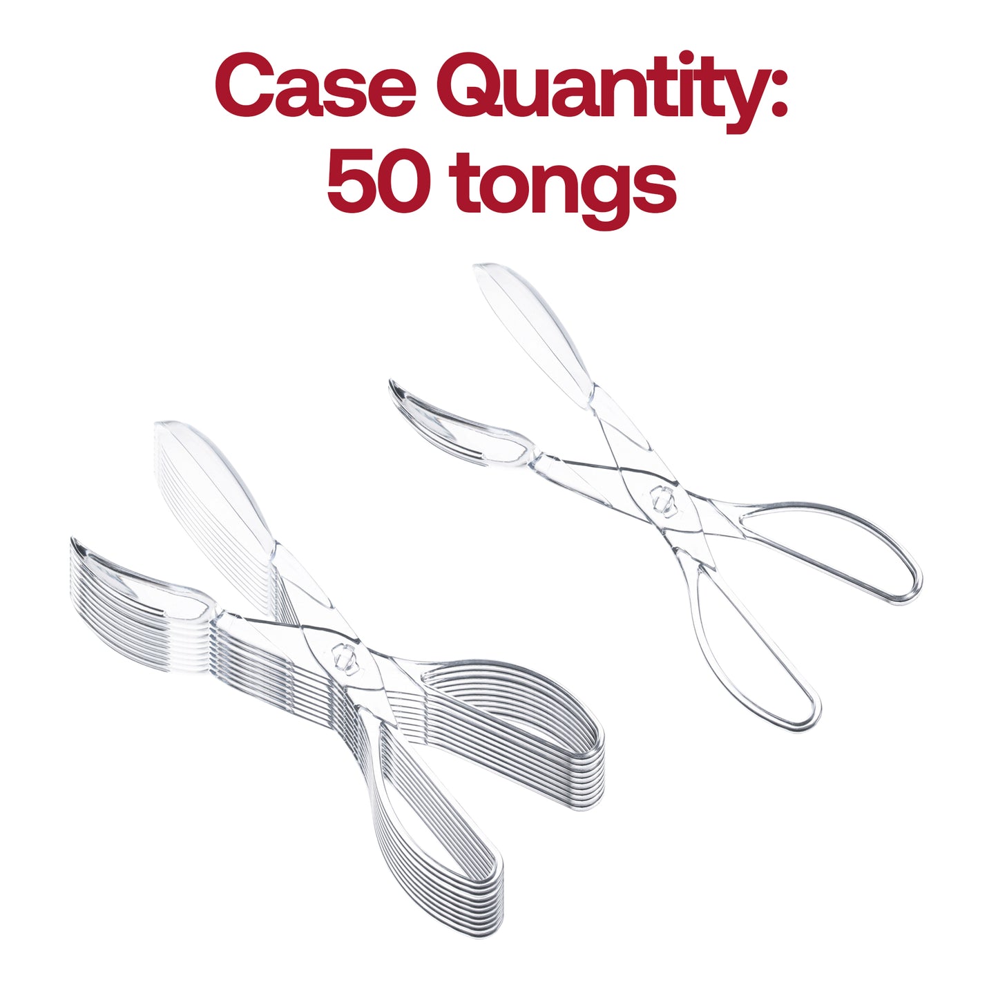 Clear Plastic Disposable Serving Salad Scissor Tongs