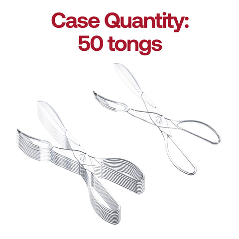 Clear Plastic Disposable Serving Salad Scissor Tongs