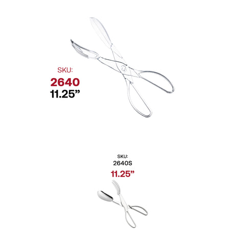 Clear Plastic Disposable Serving Salad Scissor Tongs