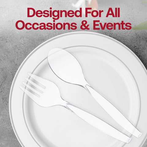 Clear Plastic Disposable Serving Spoons | Kaya Collection