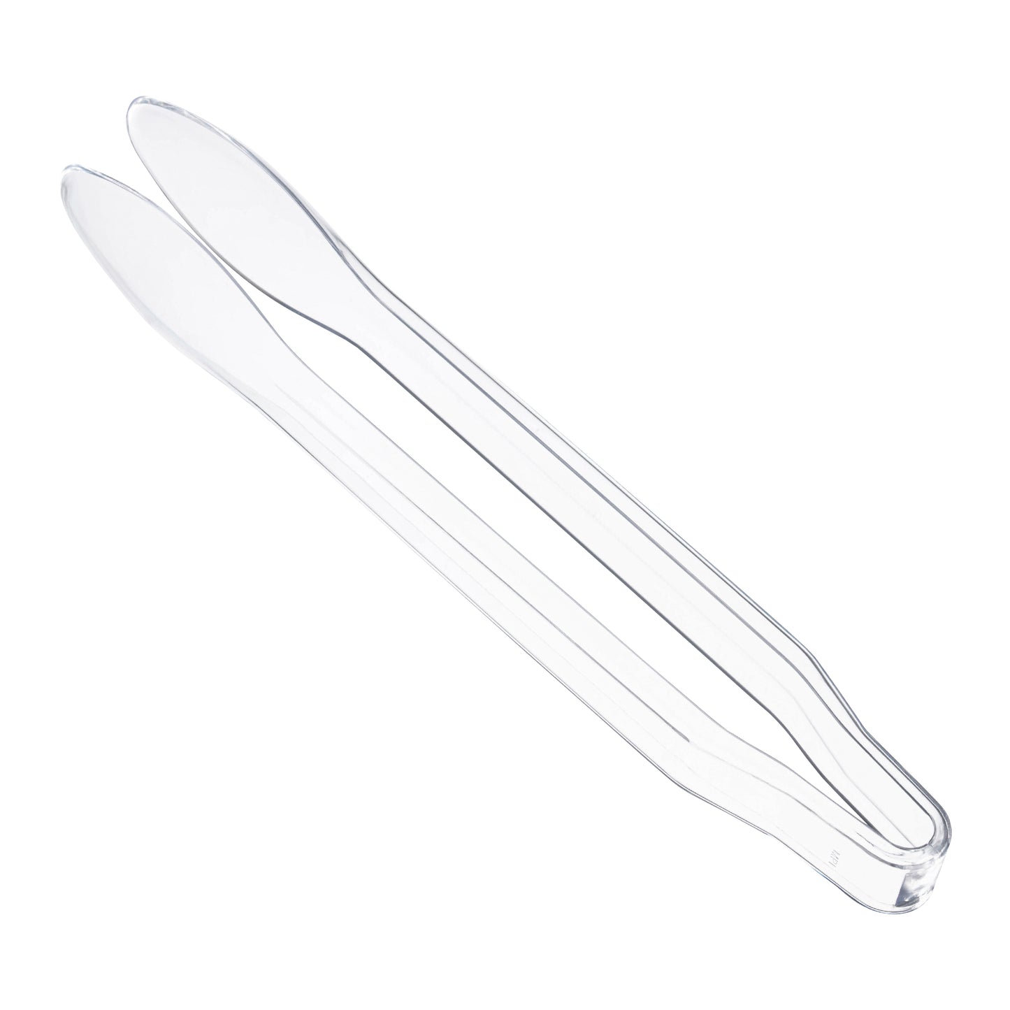 12" Clear Large Disposable Plastic Serving Tongs