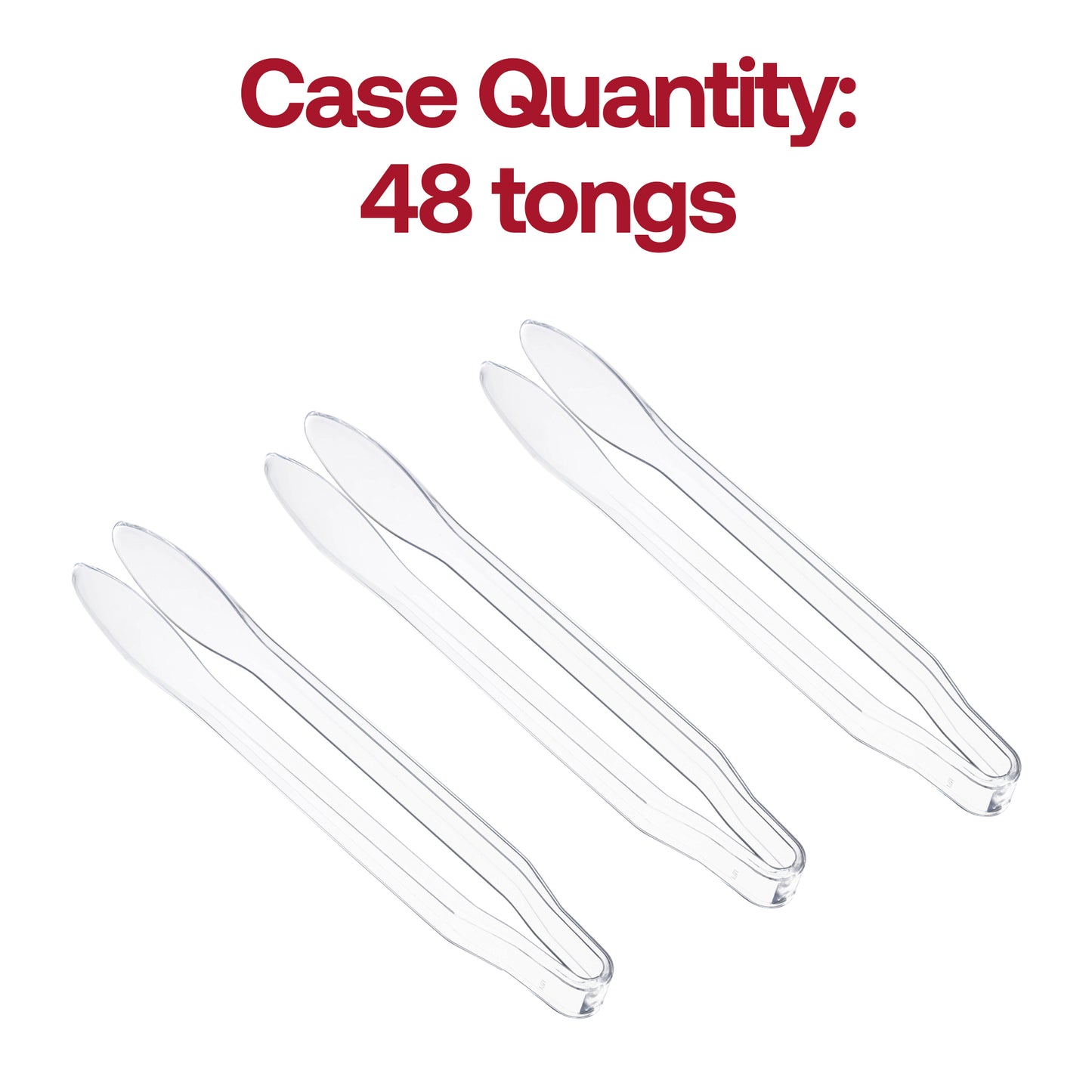12" Clear Large Disposable Plastic Serving Tongs