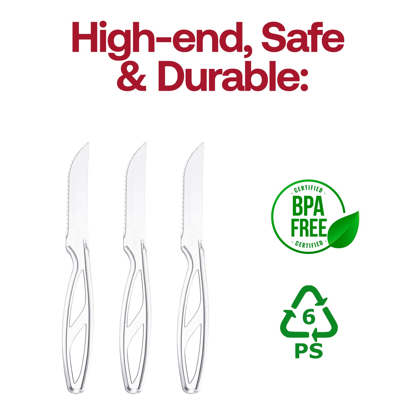 Clear Plastic Disposable Steak Knives