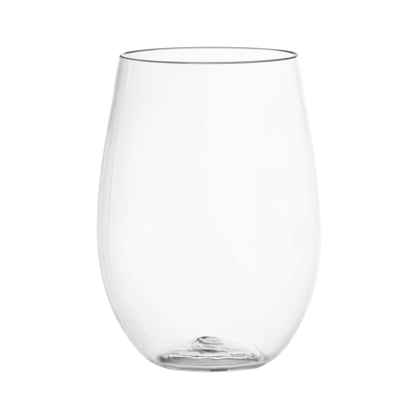 16 oz. Clear Stemless Disposable Plastic Wine Glasses