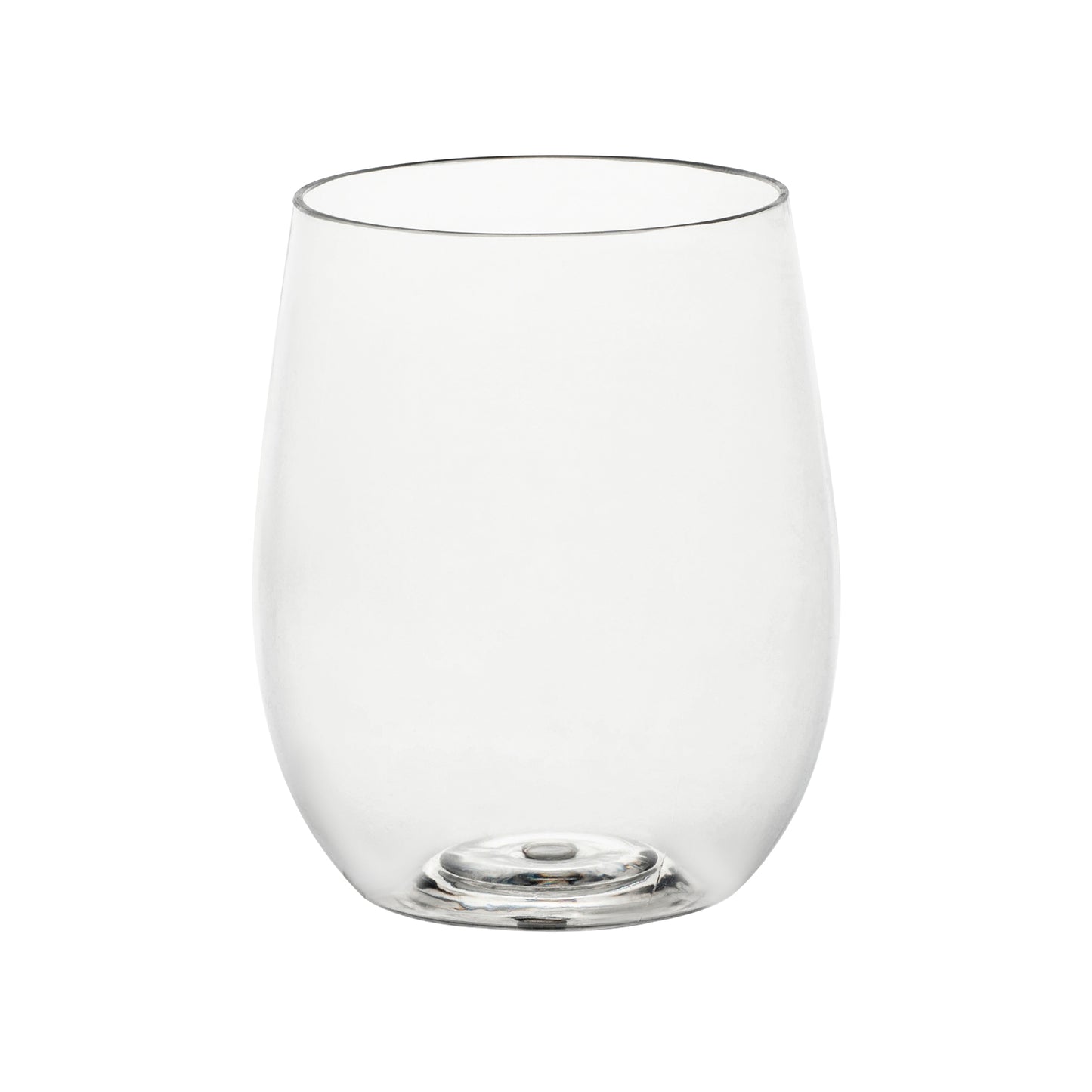 12 oz. Clear Elegant Stemless Disposable Plastic Wine Glasses