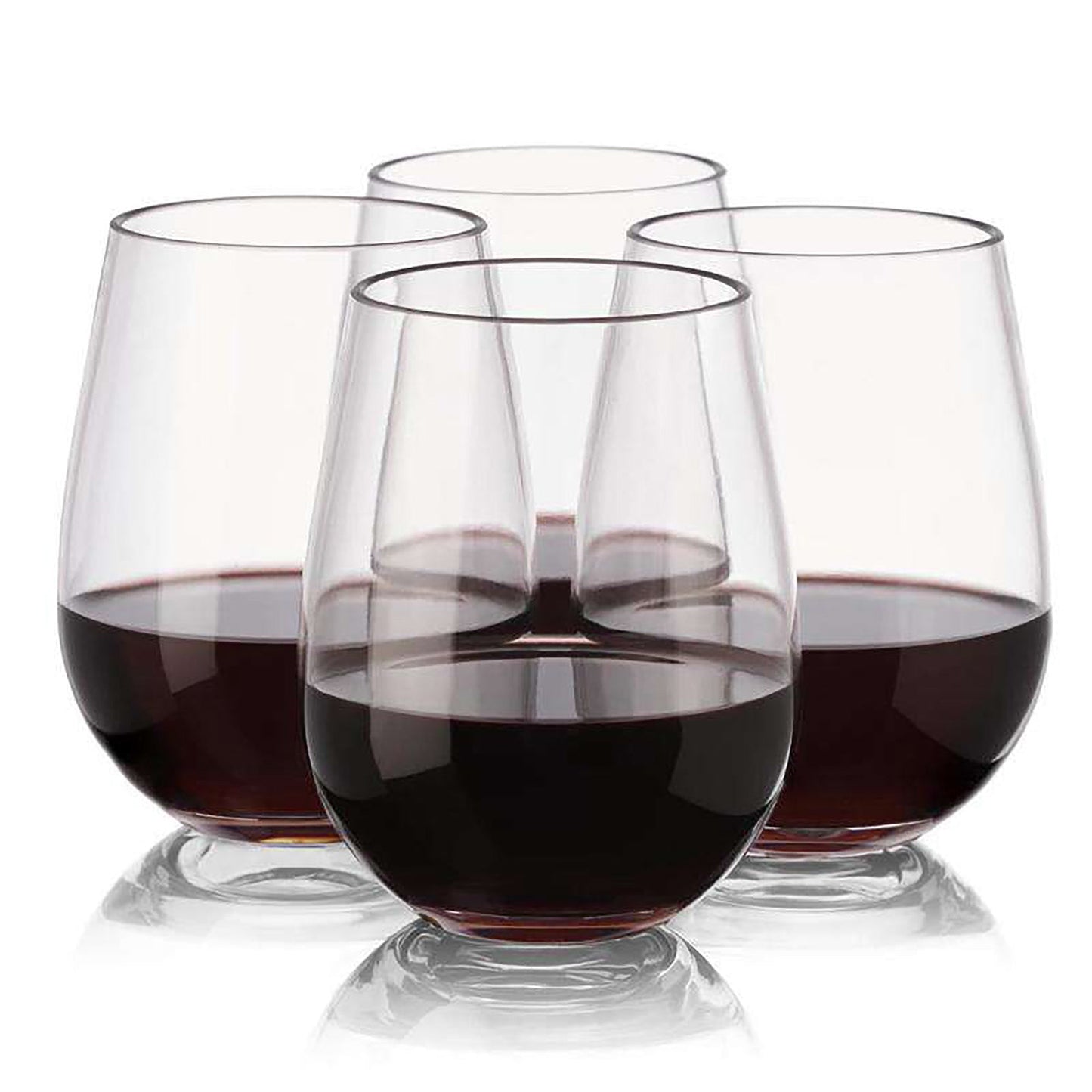 12 oz. Clear Elegant Stemless Disposable Plastic Wine Glasses