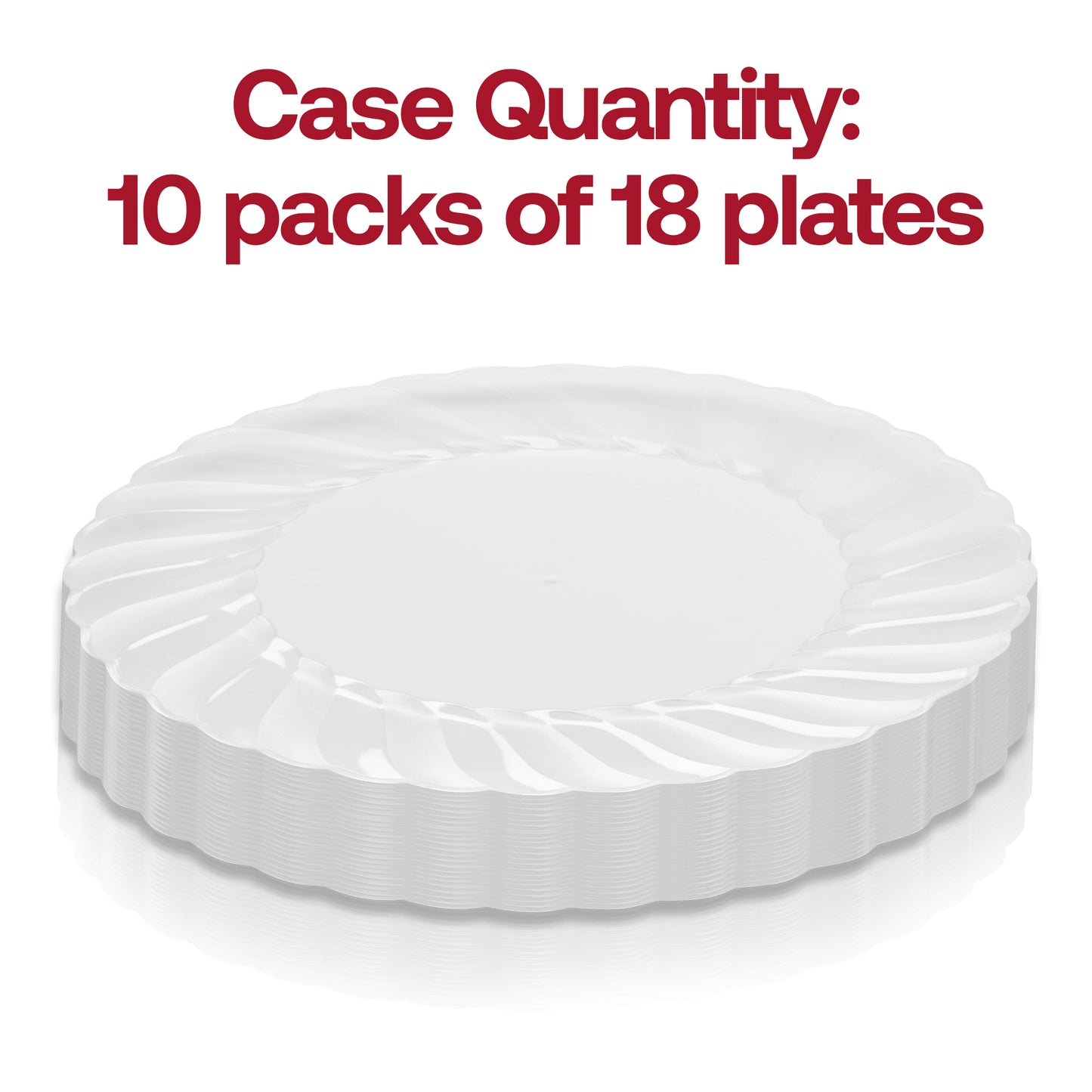 Clear Flair Plastic Buffet Plates (9") Quantity | The Kaya Collection
