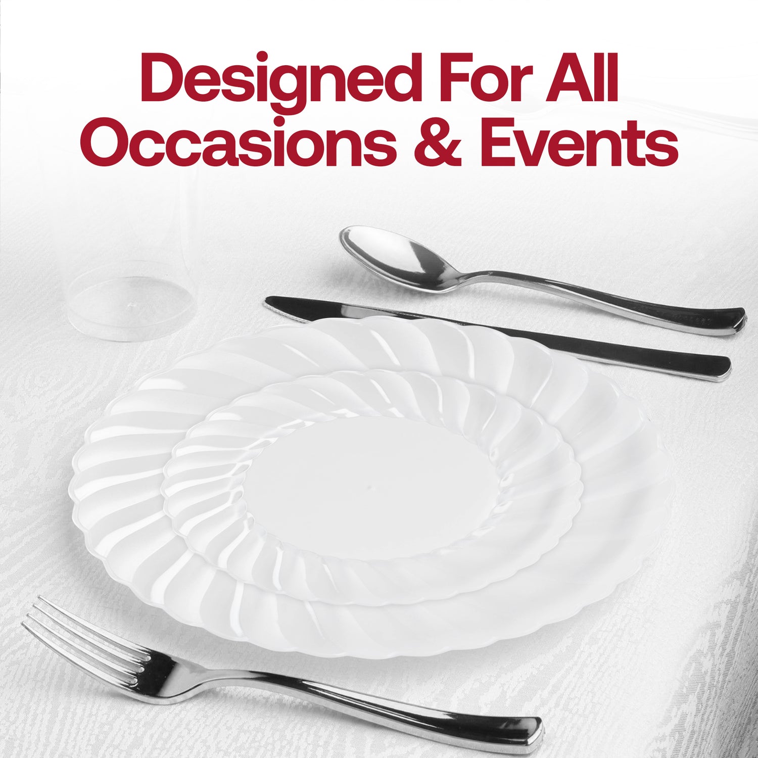 Clear Flair Plastic Dinner Plates (10.25") Lifestyle | The Kaya Collection