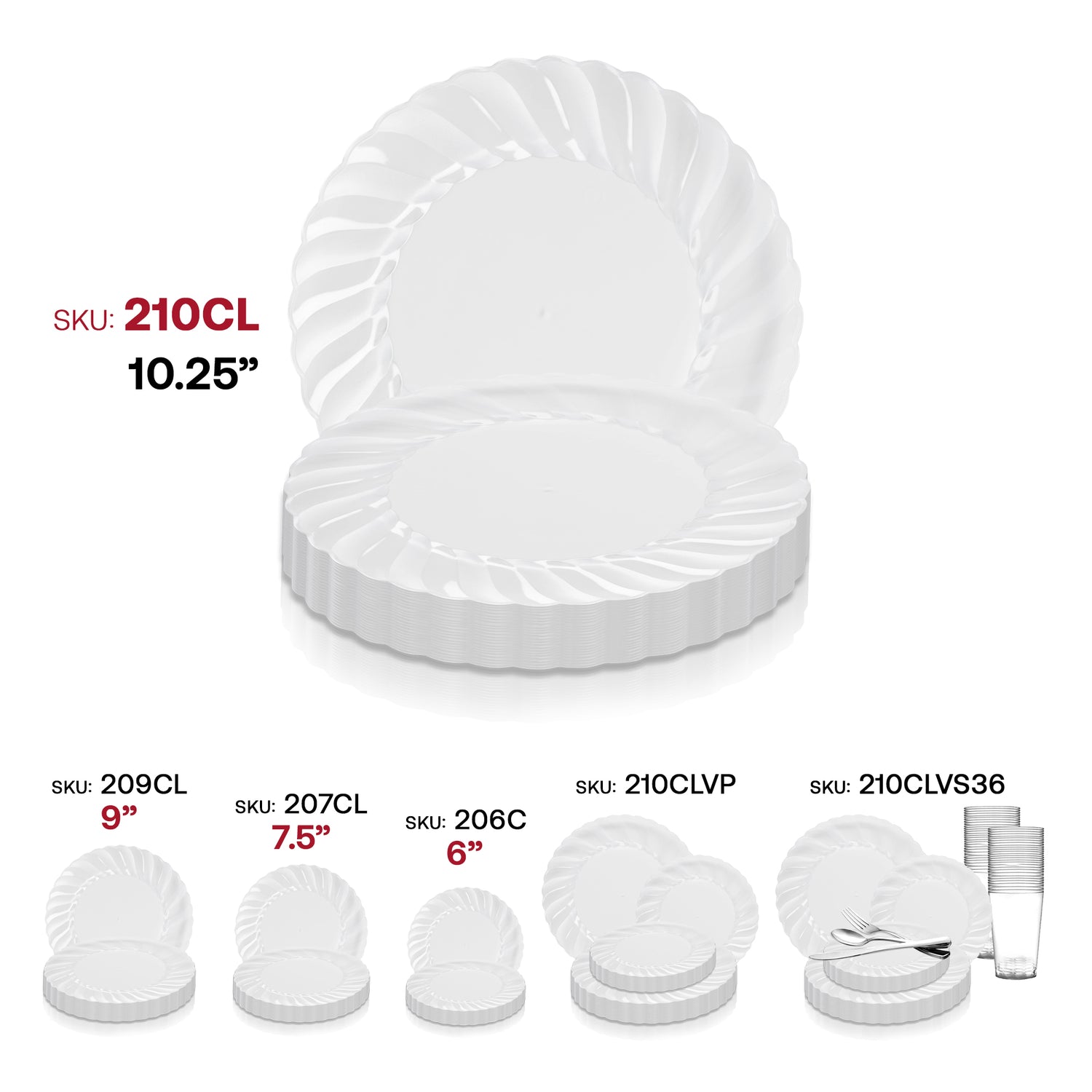 Clear Flair Plastic Dinner Plates (10.25") SKU | The Kaya Collection