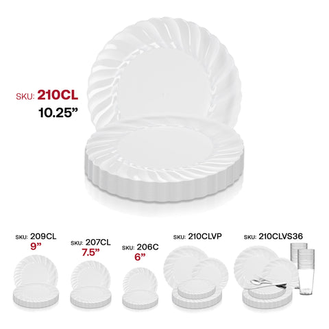 Clear Flair Plastic Dinner Plates (10.25