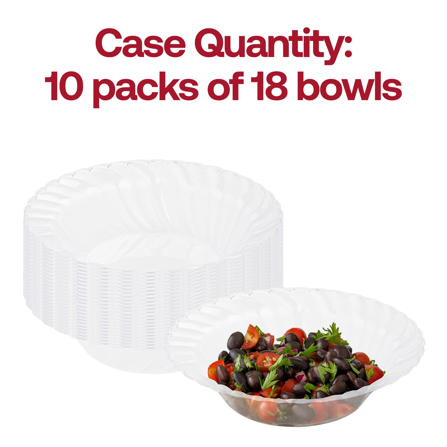Clear Flair Disposable Plastic Soup Bowls (12 oz.) Quantity | The Kaya Collection