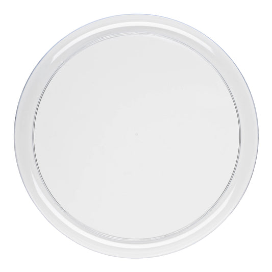 Clear Flat Round Plastic Salad Plates (8.5") | The Kaya Collection