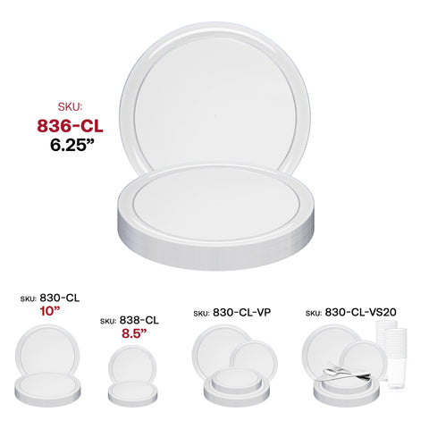 Clear Flat Round Disposable Plastic Pastry Plates (6.25