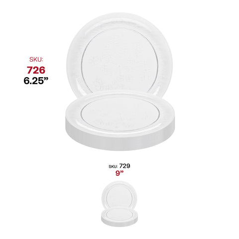 Clear Floral Round Plastic Pastry Plates (6.25