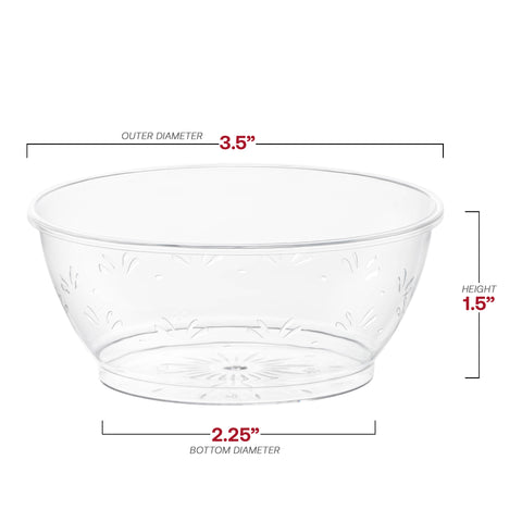 Clear Floral Round Plastic Dessert Bowls (6 oz.)
