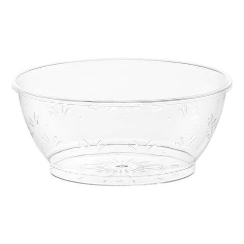 Clear Floral Round Plastic Dessert Bowls (6 oz.) | The Kaya Collection