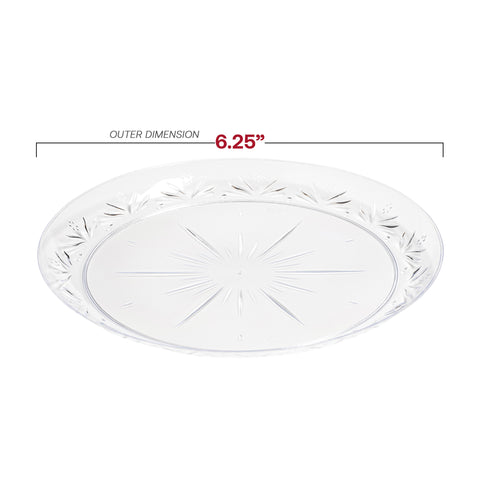 Clear Floral Round Plastic Pastry Plates (6.25