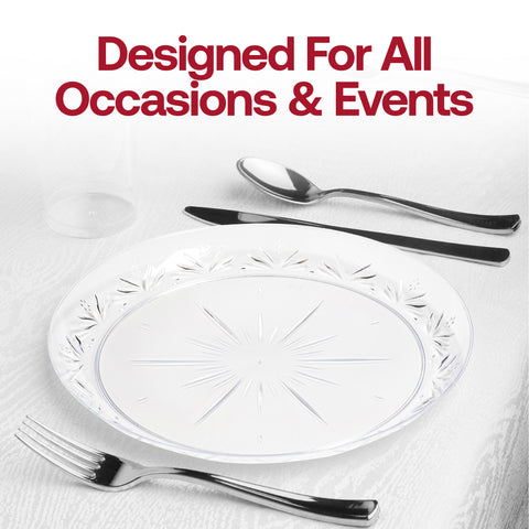 Clear Floral Round Plastic Pastry Plates (6.25