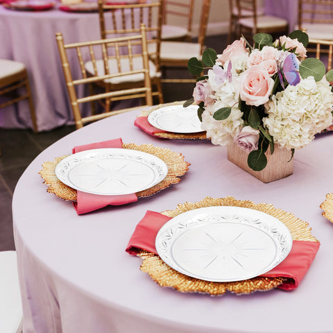 Clear Floral Round Plastic Pastry Plates (6.25