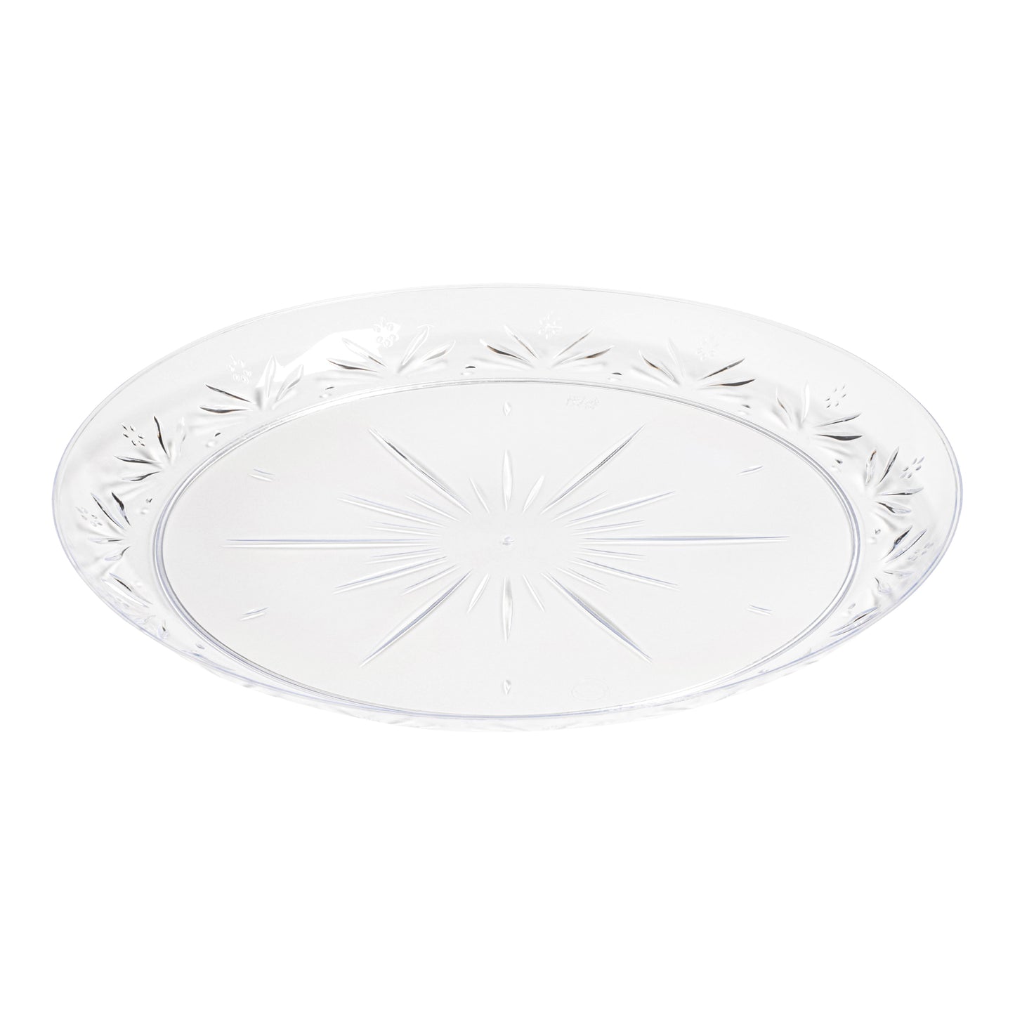 Clear Floral Round Plastic Pastry Plates (6.25")