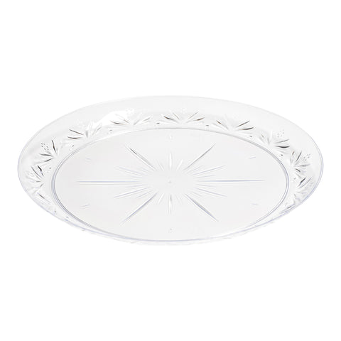 Clear Floral Round Plastic Pastry Plates (6.25