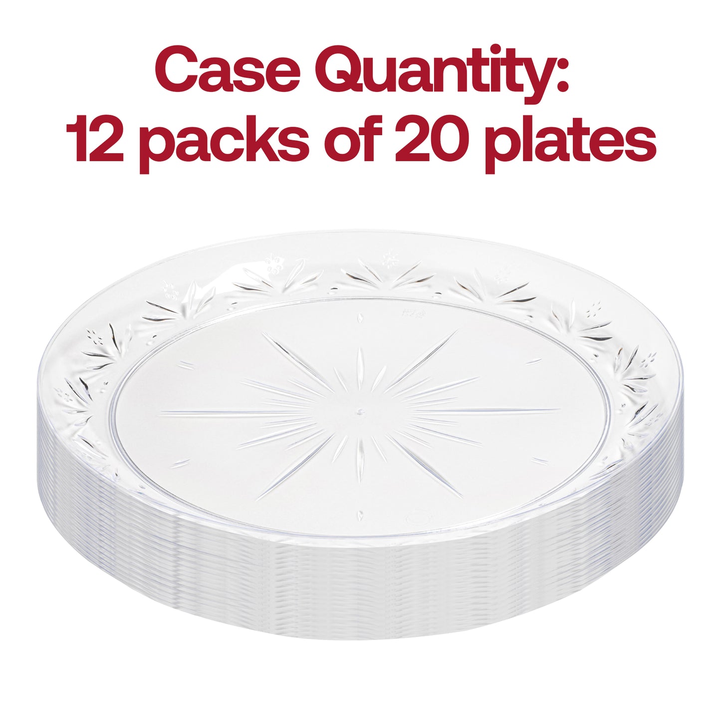 Clear Floral Round Plastic Pastry Plates (6.25")