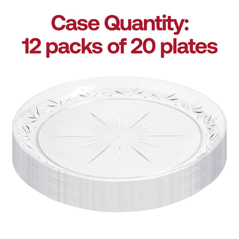 Clear Floral Round Plastic Pastry Plates (6.25