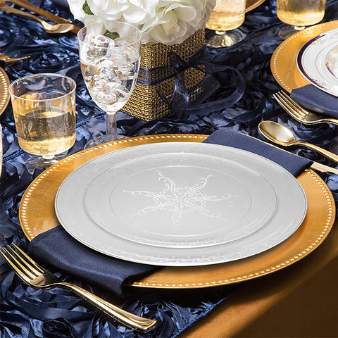 Clear Floral Round Plastic Pastry Plates (6.25