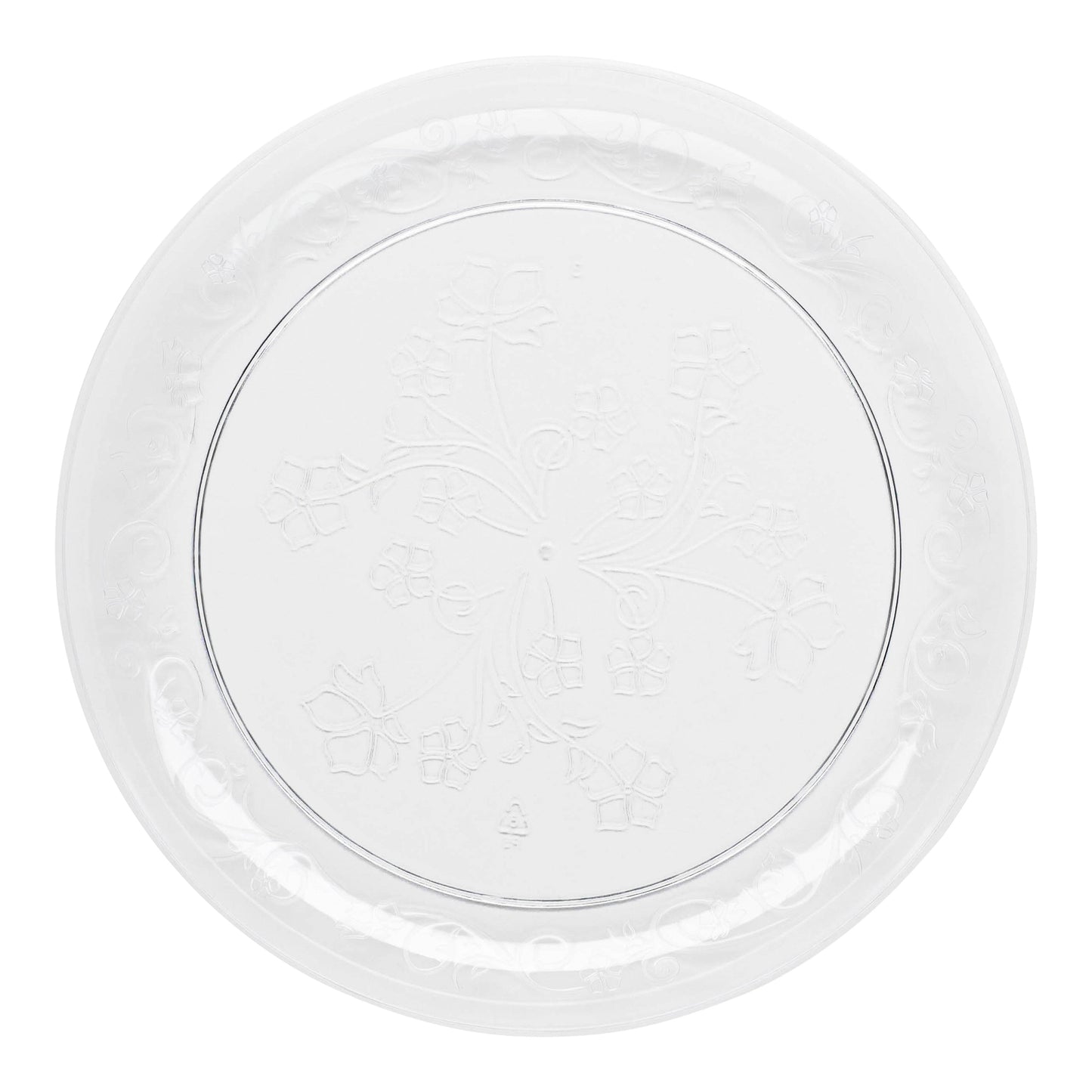 Clear Floral Round Plastic Salad Plates (7")