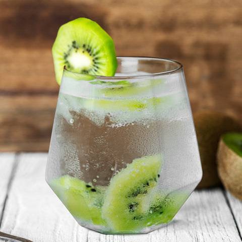 12 oz. Clear Hexagonal Disposable Plastic Wine Goblets