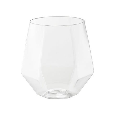 12 oz. Clear Hexagonal Stemless Plastic Wine Goblets Main | The Kaya Collection
