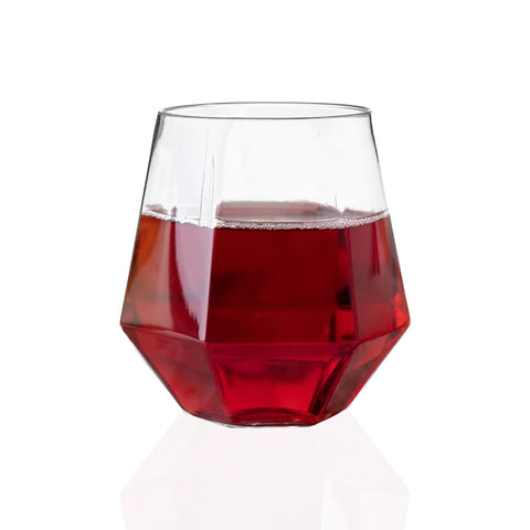 12 oz. Clear Hexagonal Disposable Plastic Wine Goblets