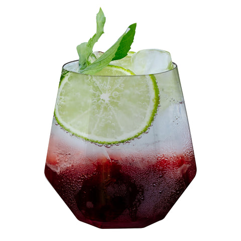 12 oz. Clear Hexagonal Stemless Plastic Wine Goblets Secondary | The Kaya Collection